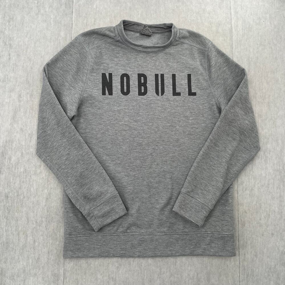 NOBULL Sweatshirt Adult Medium Gray Pullover Crewneck Long Sleeve Logo Mens M